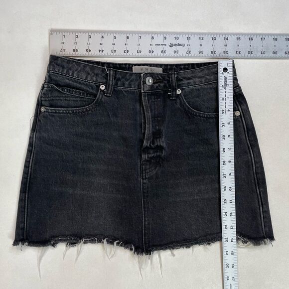Free People Rugged Aline Denim Jean Skirt Women Size 27 Black - Picture 6 of 6